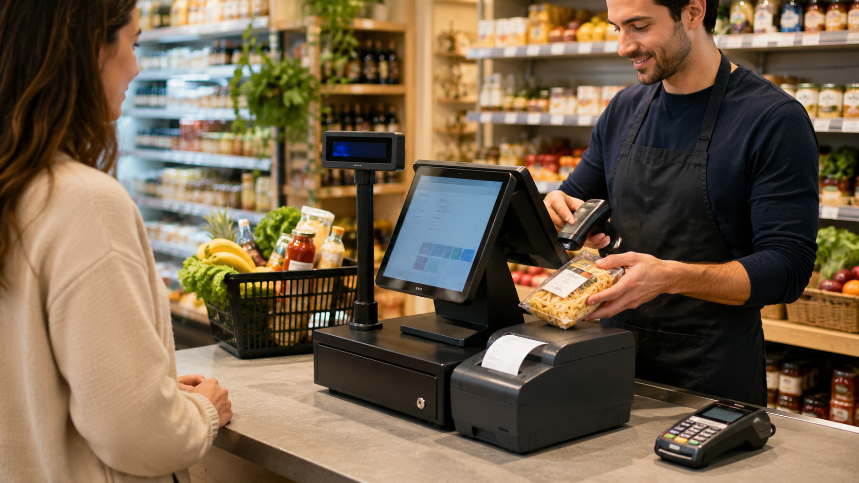 Matériel de caisse pour épicerie et supérette