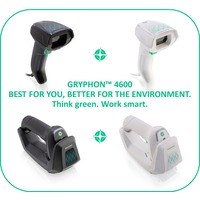 Gryphon GBT4600, kit, 2D, alto rendimiento, sensor dual, negro El kit incluye escáner GBT4600-BK-HP, base WLC4690-BK-BT y cable USB 90A052258