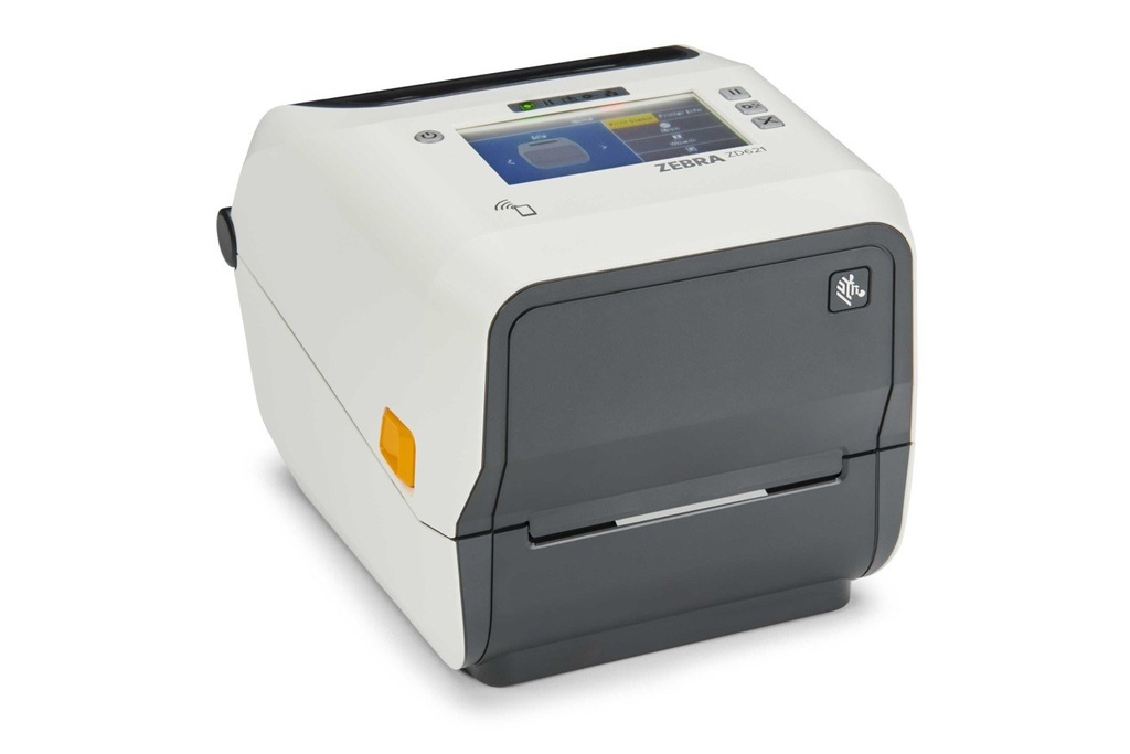 Impresora de transferencia térmica 74/300M ZD621, atención sanitaria, LCD táctil en color, 300 ppp, USB, host USB, Ethernet, serie, BTLE5, cables para UE y Reino Unido, fuente suiza, EZPL