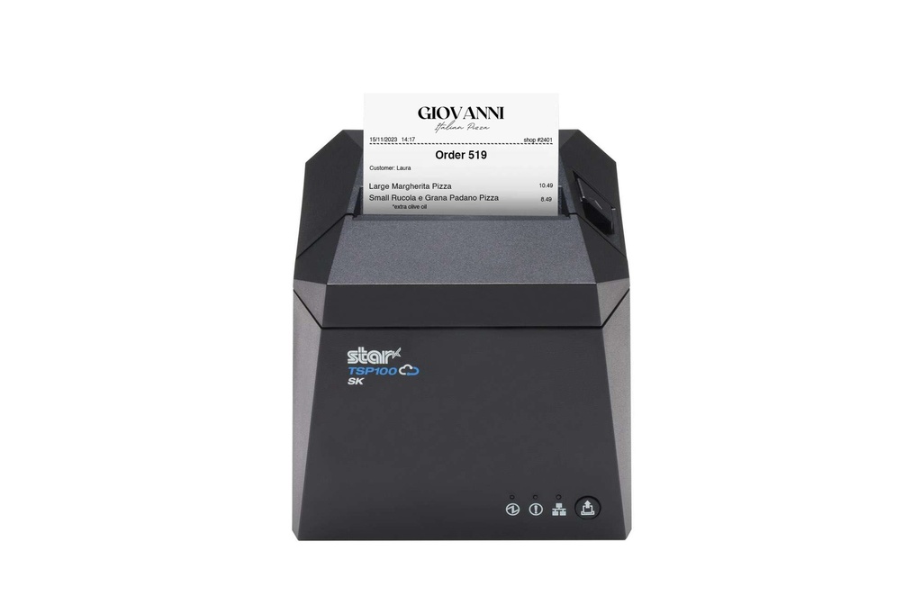 Direct Thermal Linerless Label Printer, 40 � 80mm Label Widths, Cutter, USB-C, USB-A with Android AOA, Ethernet LAN, CloudPRNT, Grey Case, EU   UK Version, 24VDC Internal Power Supply