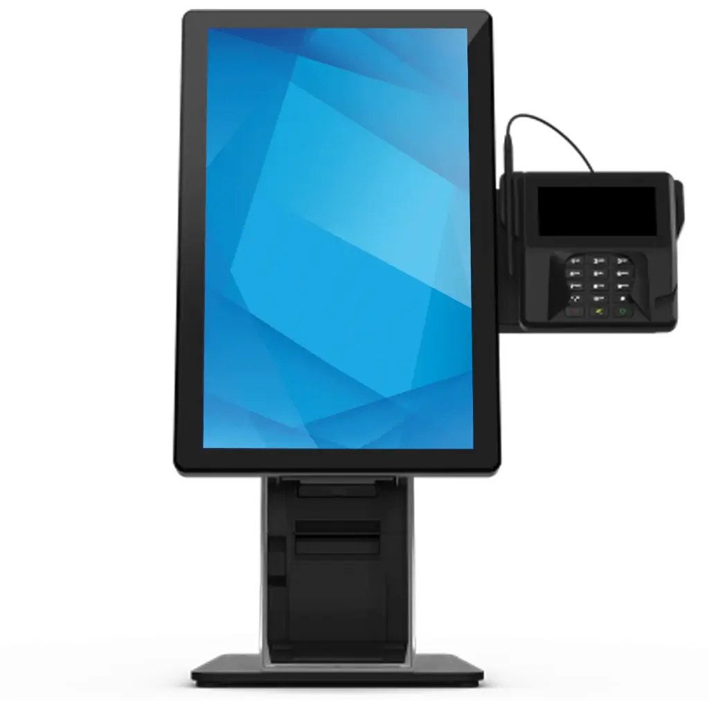 The Elo Wallaby Self-Service Stand is a flexible, modular solution designed to simplify the installation of interactive experiences in high-traffic public environments. Available in counter or free-standing configuration, it quickly creates elegant self-service kiosks for applications such as point of sale, patient check-in or loyalty programs. Thanks to its secure design, it harmoniously integrates a touch screen, a printer and various peripherals in an installation without visible cables.