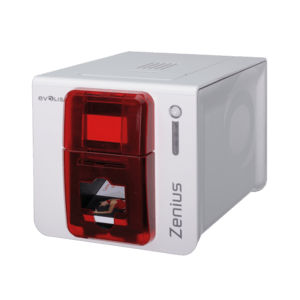 [evozener – ZN1H0000RS] Imprimante de cartes Evolis Zenius (couleur, Ethernet, rouge)