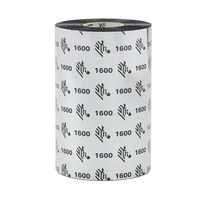 [zebra-01600bk11045] Wax Ribbon, 110mmx450m  4.33inx1476ft , 1600, Standard, 25mm  1in  core, 18/box