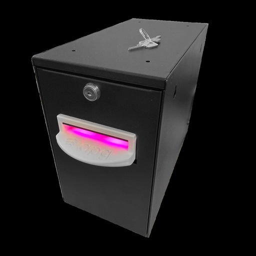 [apg-cash-drawers-nv671bl300eur] Note Acceptor 140 x 270 x 230 mm, Hardware Standalone,  includes power supply and USB cable . Capacity: 300 notes/bills