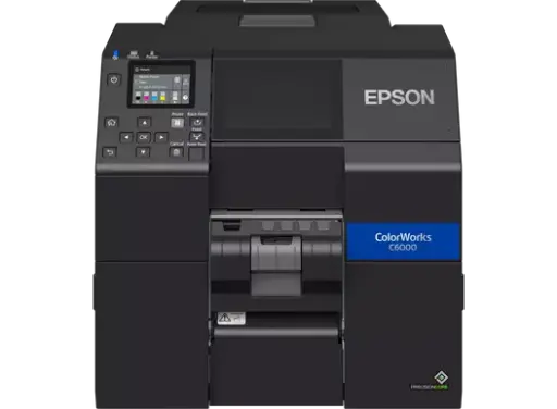 [epsc6500 – C31CH77102] Epson ColorWorks CW-C6000 Series color label printer for professional on-demand printing up to 112 mm (depending on the model). 1200 x 1200 dpi resolution, durable pigment inks, 2.7” LCD screen, integrated cutter or peeler (depending on the version). Ideal for retail, logistics, food and beverage, chemicals, and product labeling.